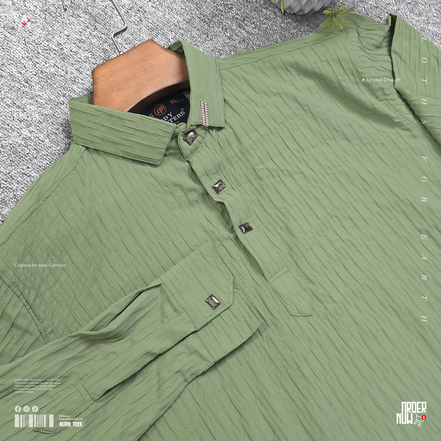 5K25 Pale Olive Green - Bhromrekha Katua
